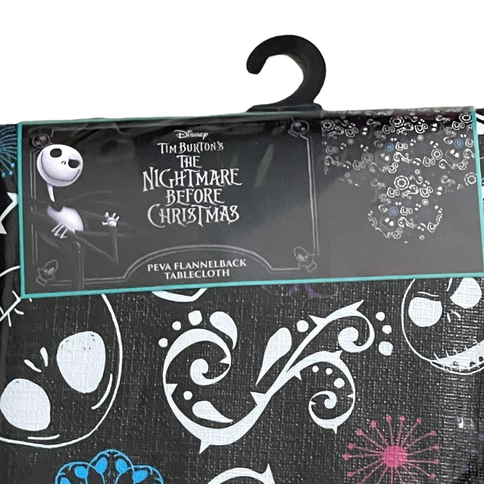 Disney The Nightmare Before Xmas Jack  Peva Flannelback Tablecloth 60"x84" - Image 2 of 4