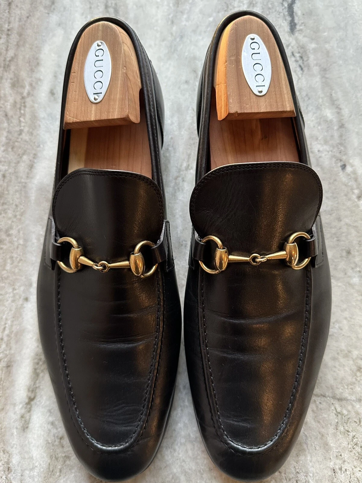 Mocassins GUCCI Jordaan Horsebit en cuir noir 8,5/9 US Brixton 1953