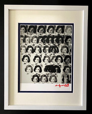 ANDY WARHOL + RARE 1984 SIGNED NATALIE WOOD PRINT MATTED AND FRAMED