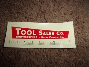 TOOL Sales Co Kintnersville Bucks County PA Decal *Vintage New