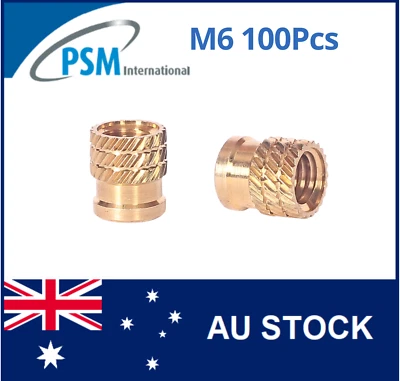 M6 BRASS INSERT FOR PLASTIC PSM SPIRO SPBM6 SET 100PCS