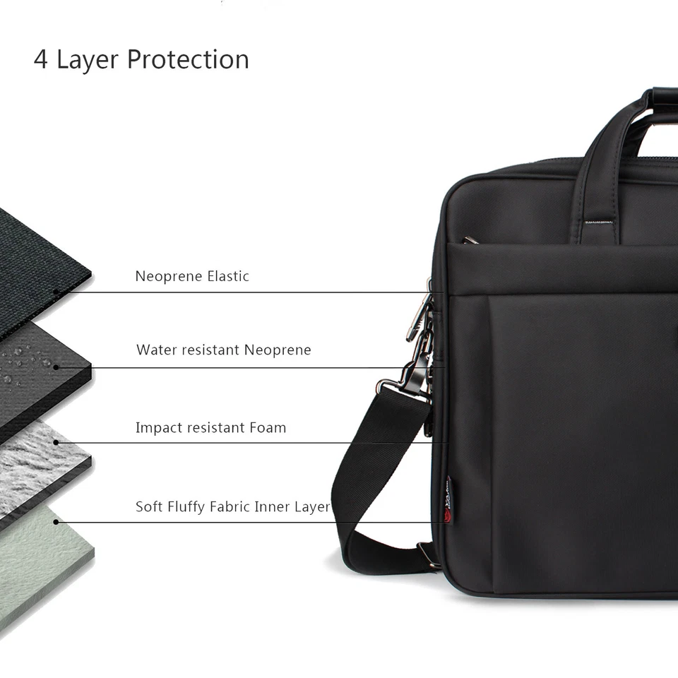 Maletín grande de 15,6 pulgadas para hombre para computadora portátil bolsa para computadora oficina viajes negocios Foto 3 de 4