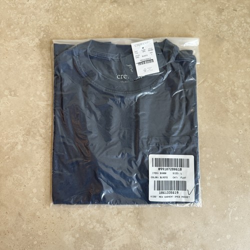 J Crew Navy Blue Kids New Garment Dyed Pocket T-shirt Unisex Kids Size L - Picture 8 of 8