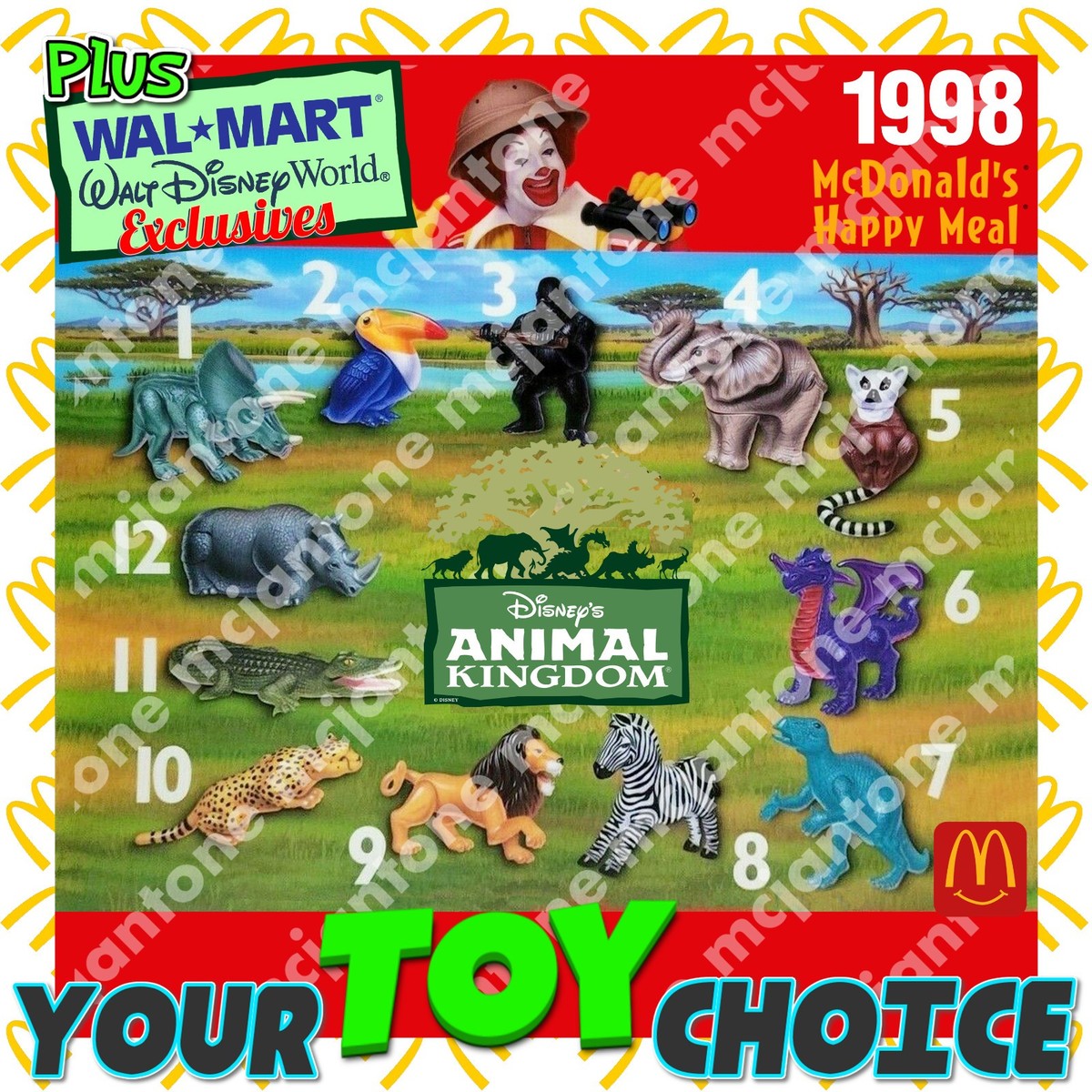 McDonald's 1998 ANIMAL KINGDOM Jungle + DISNEY World Exclusive