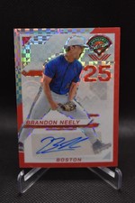 Brandon Neely Auto /99 2025 Panini Prospect Edition Red Checkerboard Red Sox