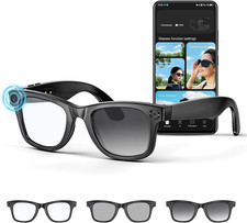 AI Smart Glasses 4K HD Camera, BT Call, 800W Anti-Shake Camera Glasses with Vide