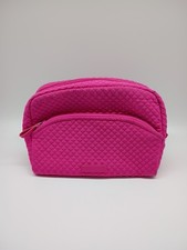 Vera Bradley Iconic Pink Medium Cosmetic Makeup Organizer Travel Toiletries Bag