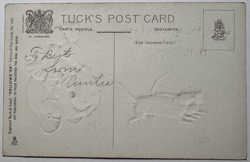 4 postales antiguas raras de Halloween (1907-1915) Tuck, Whitney, Gibson - Imagen 3 de 9