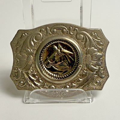 Western Belt Buckle w/ Coin Holder Chambers Belt Company  Vintage