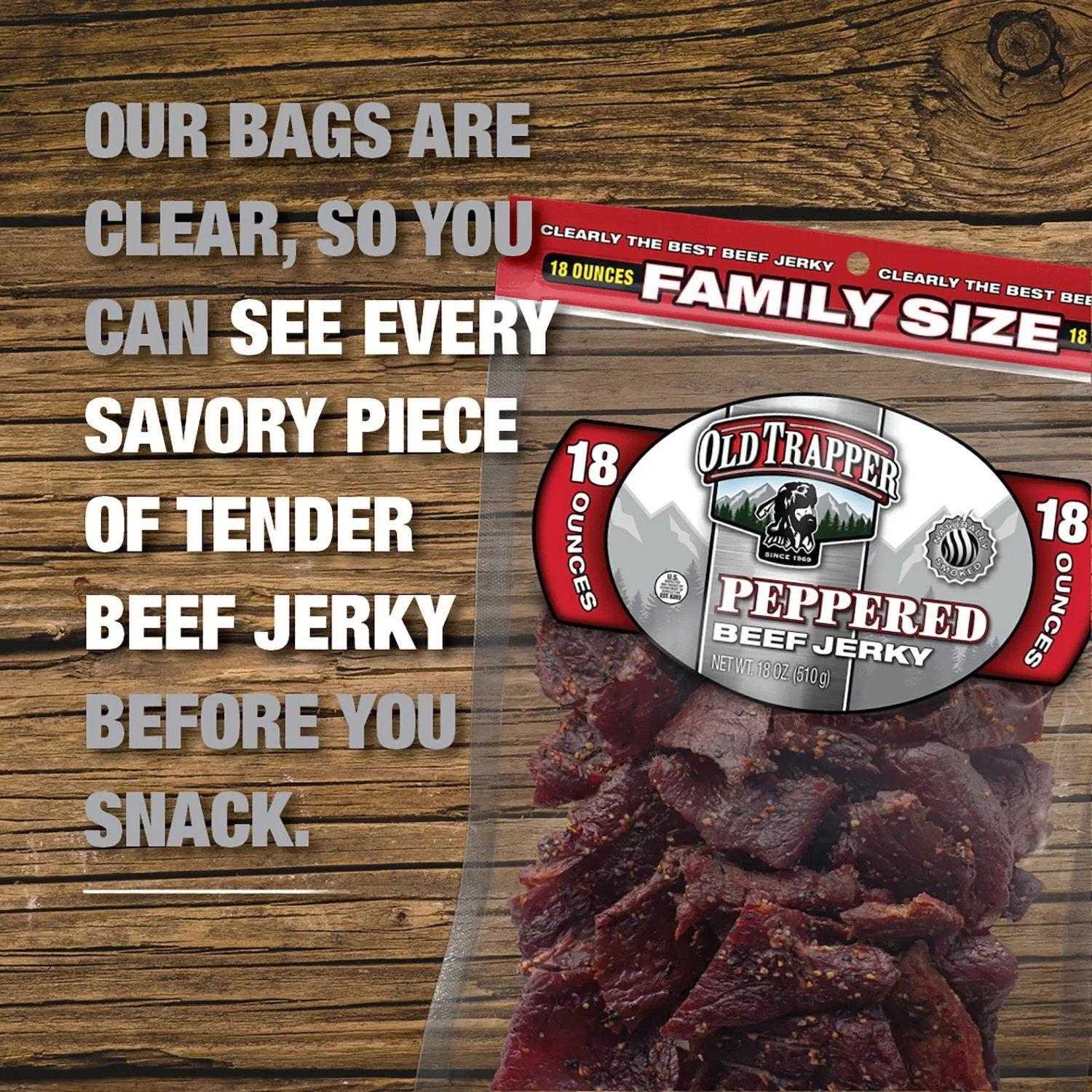 Old Trapper Peppered Beef Jerky, 18 oz. $32.99 FREE SHIPPING