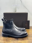 Rossano Bisconti Chelsea Boot Men Leather Black Fully Made In Italy 42.5