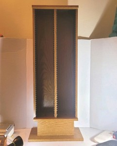Vintage Wooden 100 Compact Disc Holder Free Standing Media Tower Rack 34" Tall