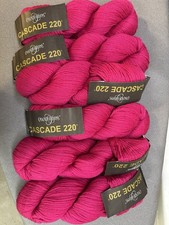 Lot of Cascade Yarns Cascade 220 Cerise Worsted 100 Peruvian Wool Skeins