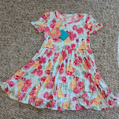 NWT Posh Peanut x Disney Princess Belle Rose Ruffled Twirl Dress Girls Size  7-8 | eBay