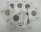 Lot of 12 Buffalo Nickels 1914 1917 1919 1924 ~ G-VG Good to Very Good