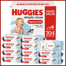 Huggies Simply Clean Unscented Baby Wipes 11 Flip-top Packs 704 Wipes Total Huggies Simply Clean Unscented Baby Wipes 11 Flip-top Packs 704 Wipes Total