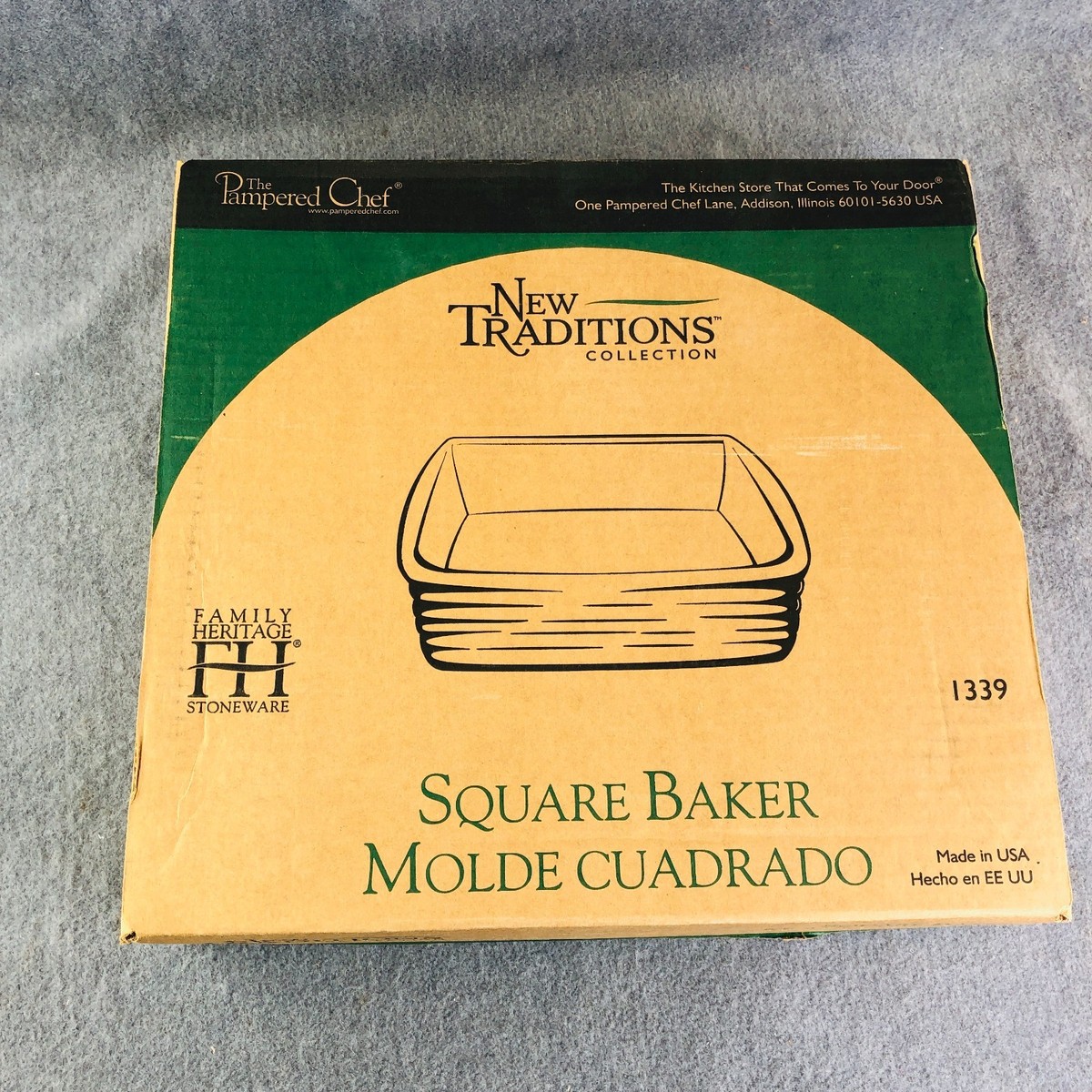 Pampered Chef New Traditions #1339 Stoneware Rectangular Baker