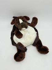 Puppy Dog Plush Backpack Full Body Book Bag Brown Bulldog Boxer Stuffed Toy