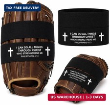Glove Wrap Band, 4pcs Softball Baseball Glove Strap with Bible Verse, Elastic Gl