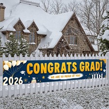 Congratulations Yard Banner Class of 2026 Graduation Party Decorations Blue Gold