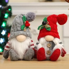 Christmas Dwarf Plush Toy Gnome Ornament Desk Shelf Fireplace Holiday Decor