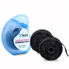 Expandable Floss Treated Activated Charcoal, Xylitol Natural Based Wax Fresh ...