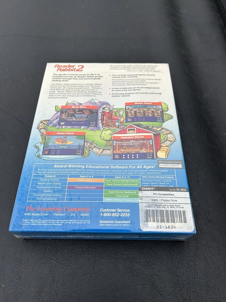 Reader Rabbit 2 The Learning Company Big Box IBM Tandy Game 3.5" NEW 1992 - Image 2 of 4
