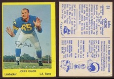 1960 Bell Brand Los Angeles Rams #31 John Guzik University of Pittsburgh FAIR