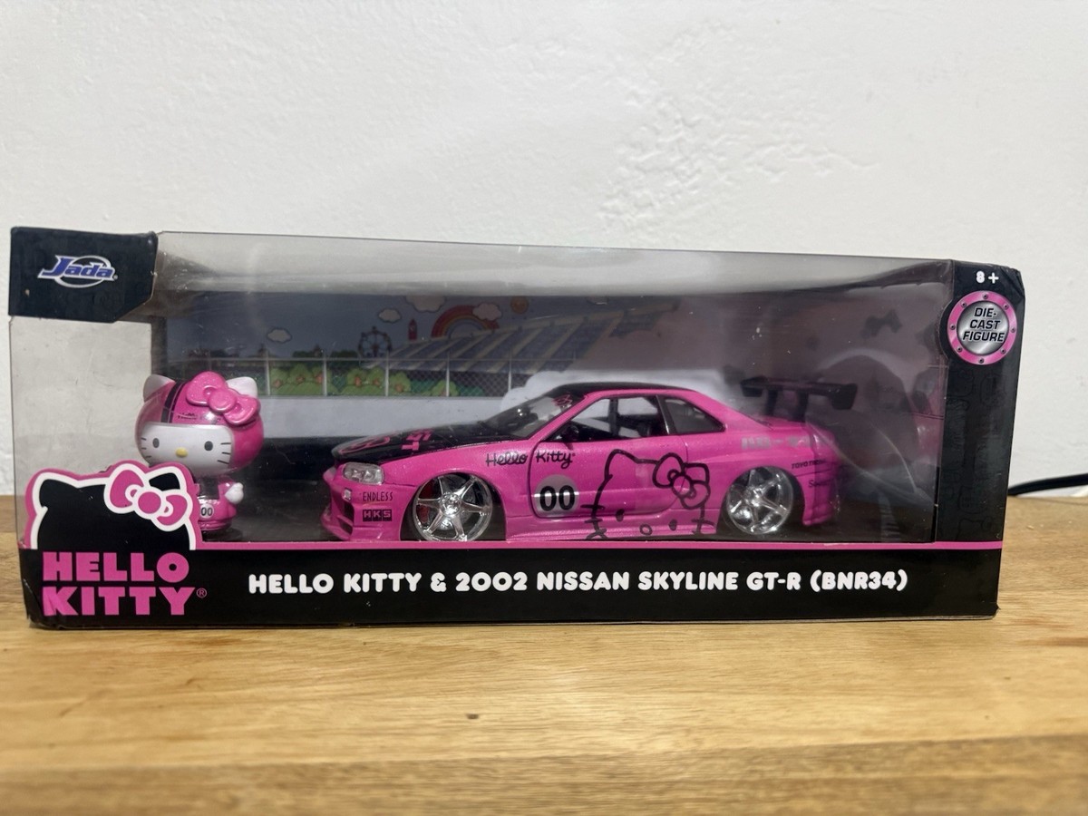 Jada Toys 1/24 2002 Nissan Skyline GT-R (BNR34) with Hello Kitty