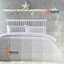 Image of Charlotte Thomas Jolly Christmas Duvet Cover Set Silver Bedding Single,grey