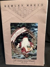 HAWLEY HOUSE Pattern Ol  Country Santa Wreath 15  Tall D122 Christmas Uncut