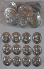 Silver Colored Metal Leathercraft Slotted Conchos 2" x 1 5/8" - 82 pieces NEW