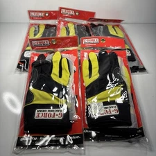 5 Pair G-Force Mechanic Style Crew Gloves 4250XLGYL Racing Gear/ Crew Glove