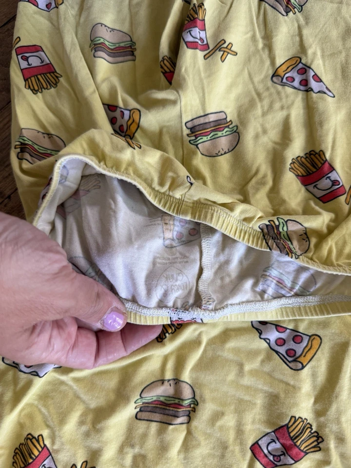 Pijama amarillo elástico suave comida divertida Lovey And Grink para niños, talla 5/6 Foto 4 de 4