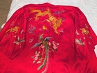 Vintage Golden Dragon Red Embroidered XL Silk Robe Dragon & Phoenix Front & Back — photo 7