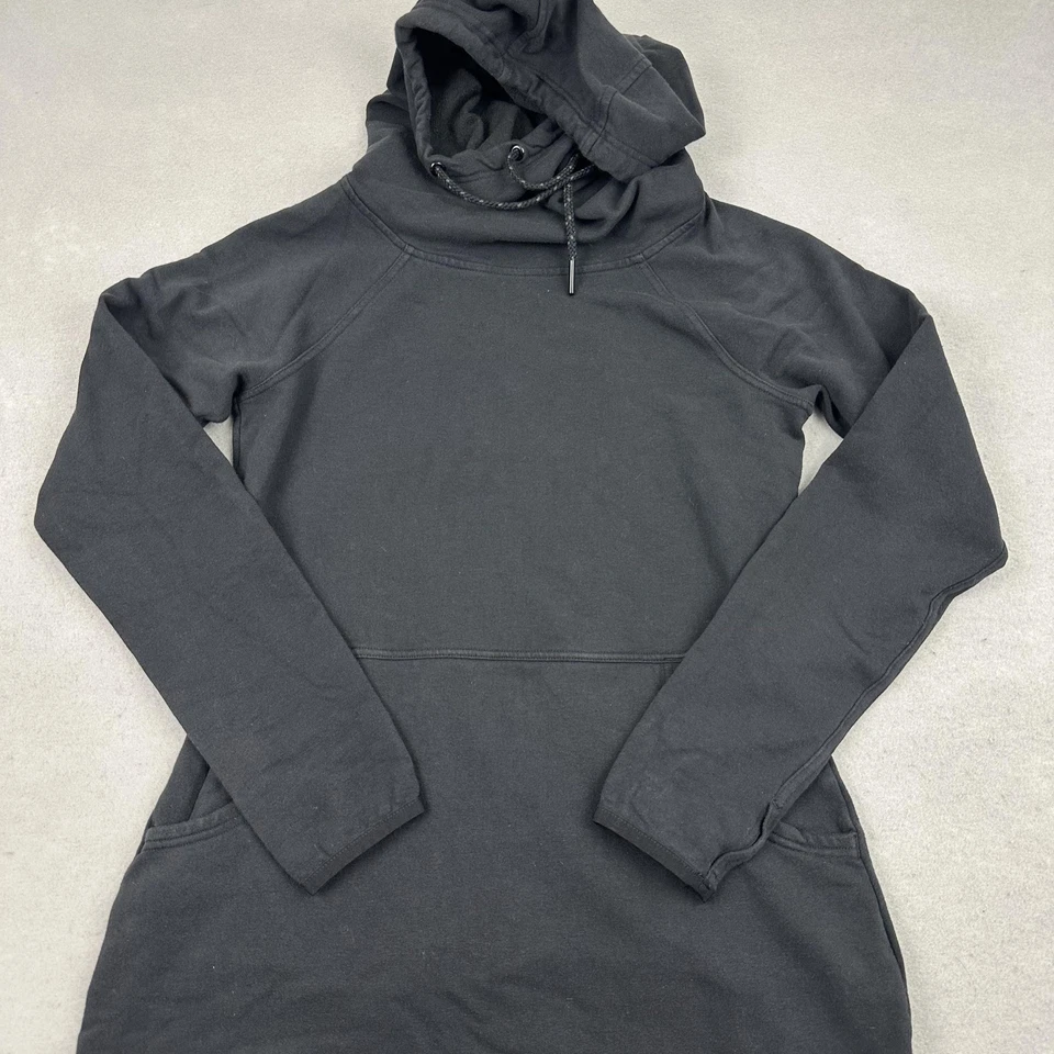 The North Face Dress Womens Small Black Fleece Hoodie Sweatshirt Longline Tunic - Image 2 of 4