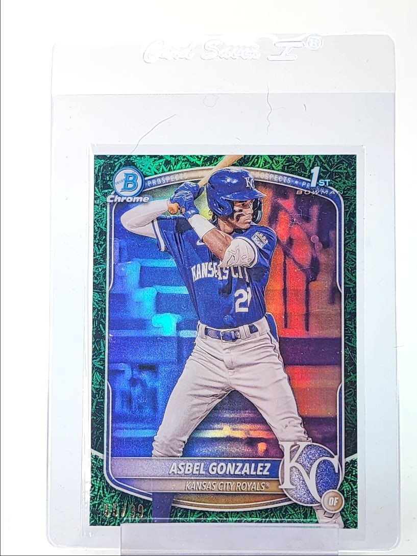 ASBEL GONZALEZ 2025 BOWMAN CHROME 1ST GREEN GRASS ROYALS /99 Q4271