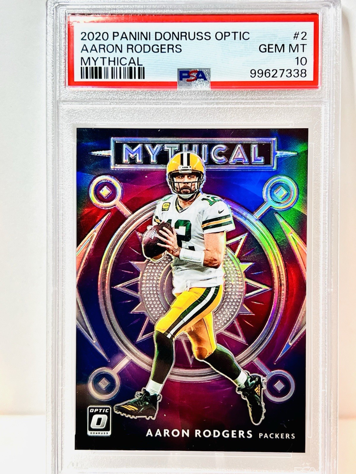 2020 Donruss Optic Mythical #2 Aaron Rodgers Green Bay Packers PSA 10