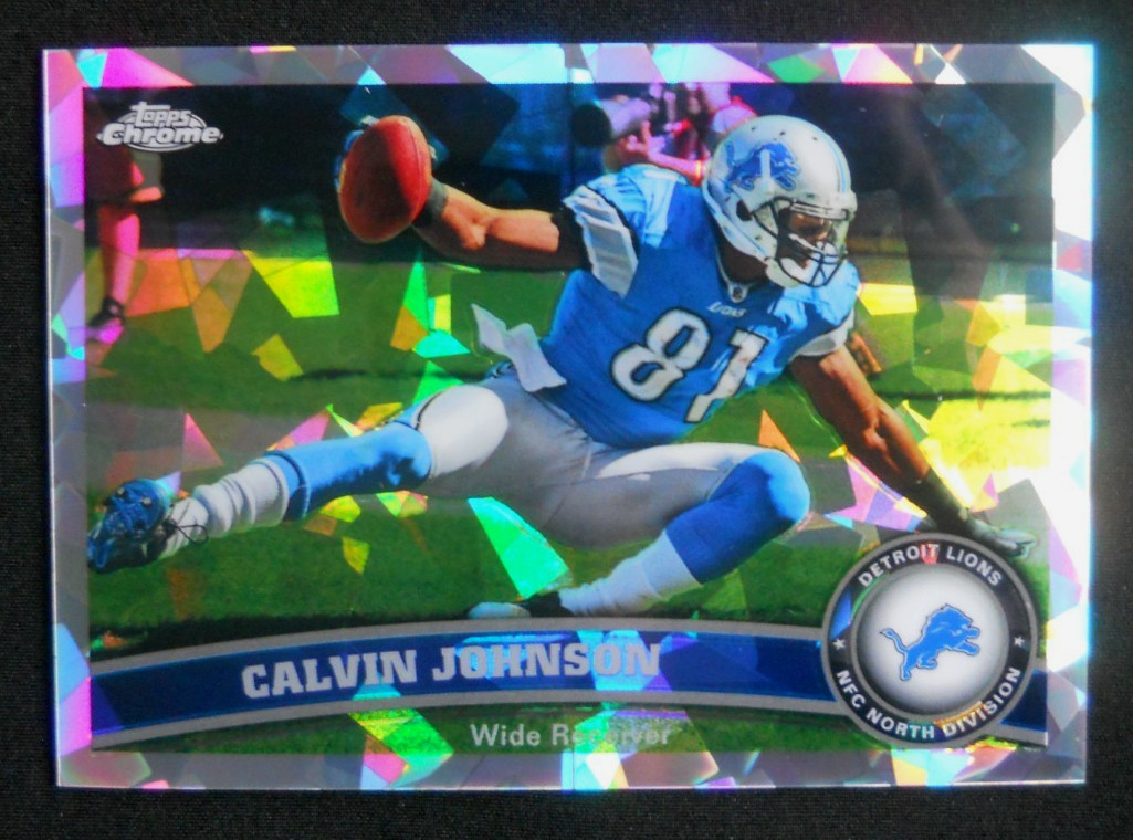2011 Topps Chrome Atomic Refractor Cracked Ice #8 Calvin Johnson #138/139 Card