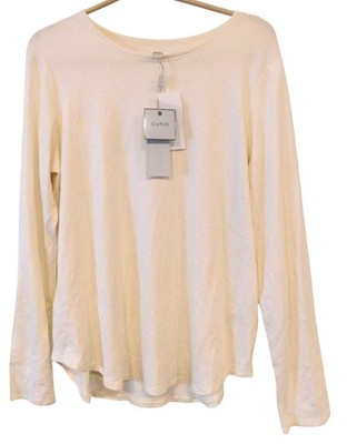 NWT Cupio Whisper White Women Size L Large Long Sleeve Shirt Juliana Crepe NEW