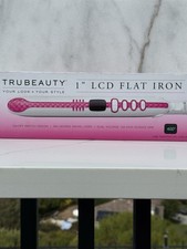 TruBeauty 1  LCD Flat Iron Ceramic Coated Plates. Adjustable Temp Up to 446 F
