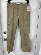 NWT Dickies Cargo Pants Tan Khaki Size 10R Straight Leg Relaxed Fit Women's