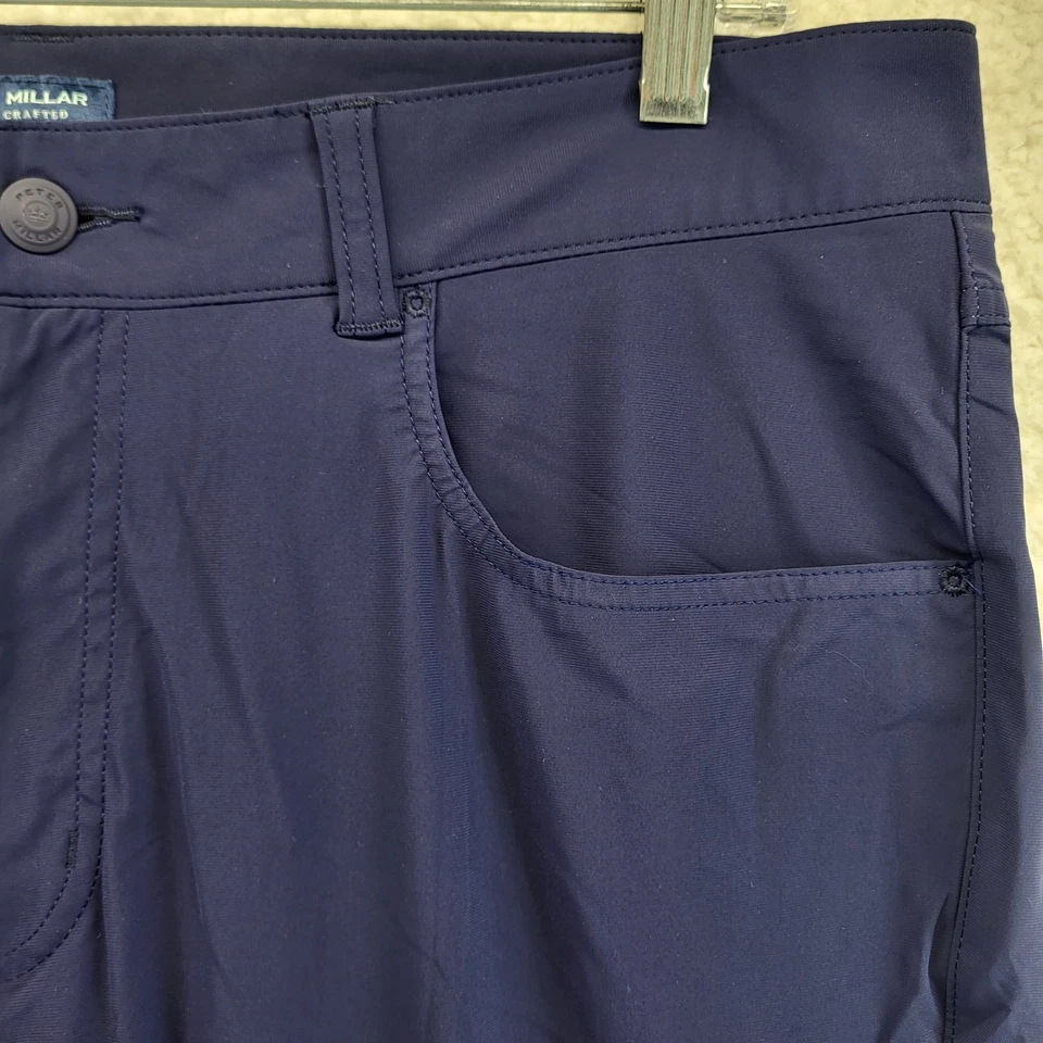 Pantalón Peter Millar Bingham Performance Para Hombre 36x30 Azul Ajuste A Medida Corona Hecho a Mano Foto 4 de 4