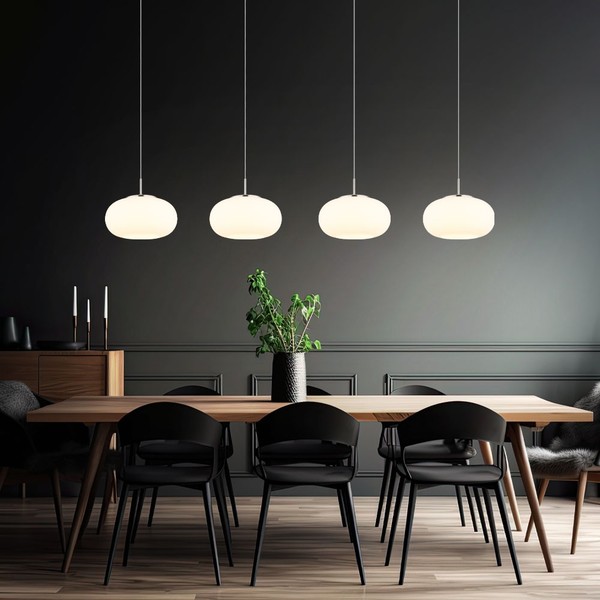 HäNgelampe Pendelleuchte Esstischlampe Glas Wohnzimmerlampe 4 Flammig H 150 Cm-image