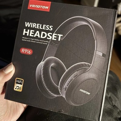 VANOTOM R916 Bluetooth Wireless Over-Ear Headset 40mm Drivers Black
