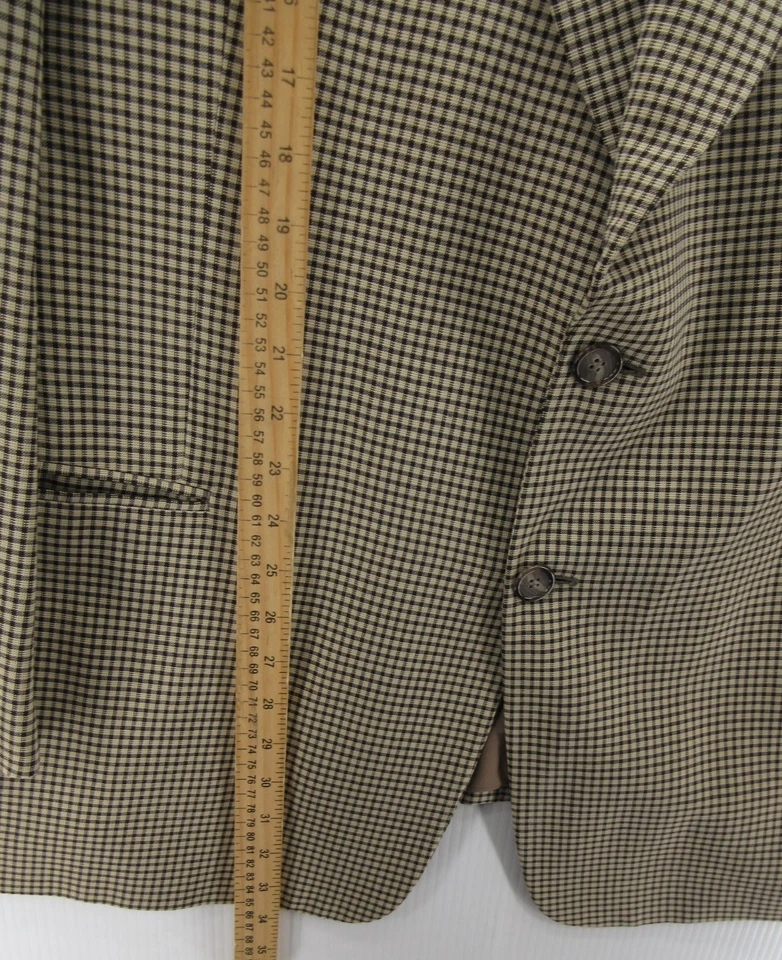 Abrigo Deportivo DE COLECCIÓN Giorgio Armani Hombres 46 Marrón Mani Blazer Lana Cuadros Italia * Foto 4 de 4