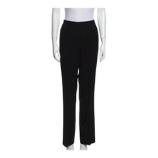 Donna Karan Black Straight Leg Trousers Pants Classic Preppy Office Size Small