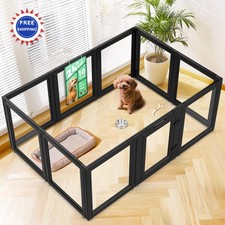 Acrylic Indoor Dog Playpen for Puppies and Small Dogs 24 Inch 10 Panels White