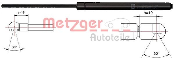 Fits METZGER 2110485 GAS SPRING, BOOT-/CARGO AREA