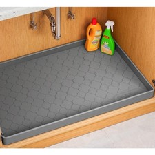 Under Sink Mat 34" x 22" Waterproof Silicone Cabinet Kitchen Liner Silicone